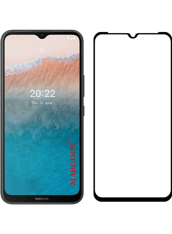 MARGOUN Nokia C21 Plus Tempered Glass Screen Protector Full Glue Back Clear - Image 2