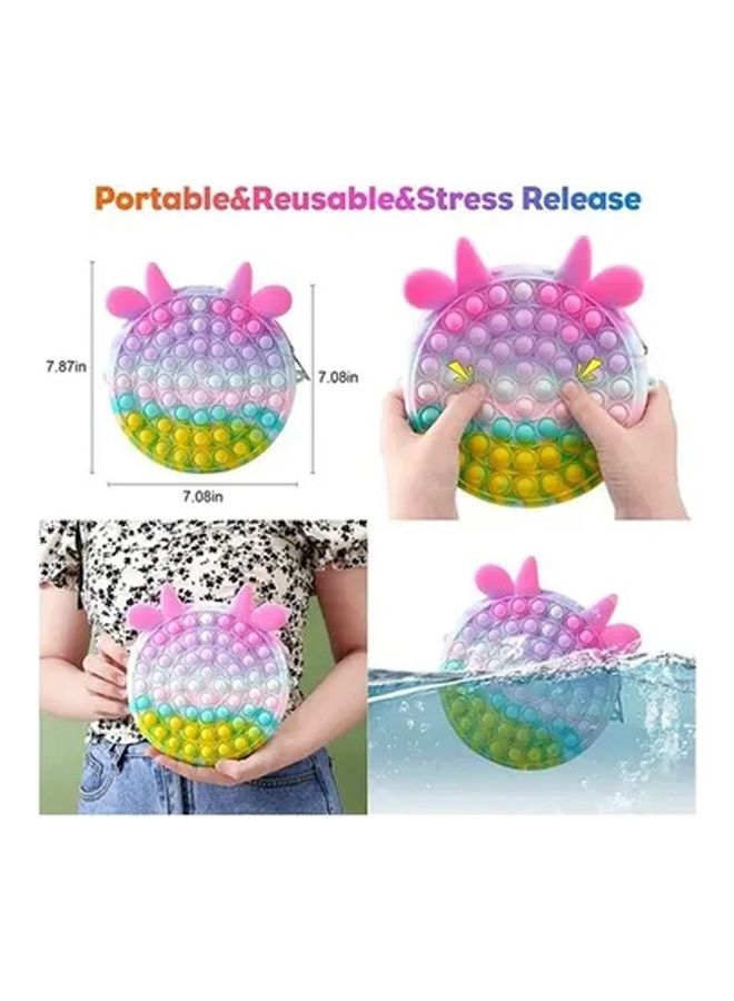 Rock Pow 2-in-1 Stress and Anxiety Relief Push Pop Bubble Silicone Unique Fidget Toy Shoulder Bag - Image 4