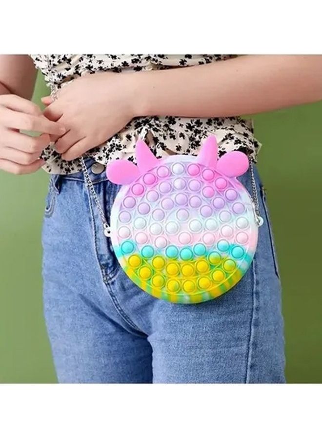 Rock Pow 2-in-1 Stress and Anxiety Relief Push Pop Bubble Silicone Unique Fidget Toy Shoulder Bag - Image 5