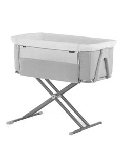 hauck Face To Me 2 Bedside Travel Cot, Melange Grey  - Image 1