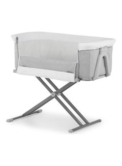 hauck Face To Me 2 Bedside Travel Cot, Melange Grey  - Image 2