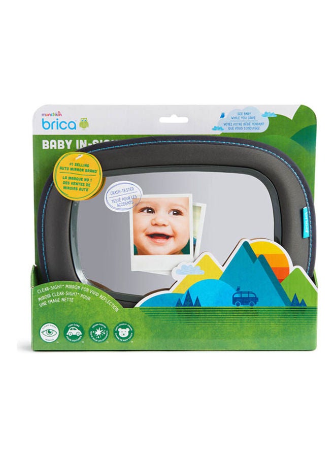 مونشكين مرآة سيارة بيبي إن سايت، انعكاس فائق وزاوية رؤية واسعة للطفل، رمادي - Image 2