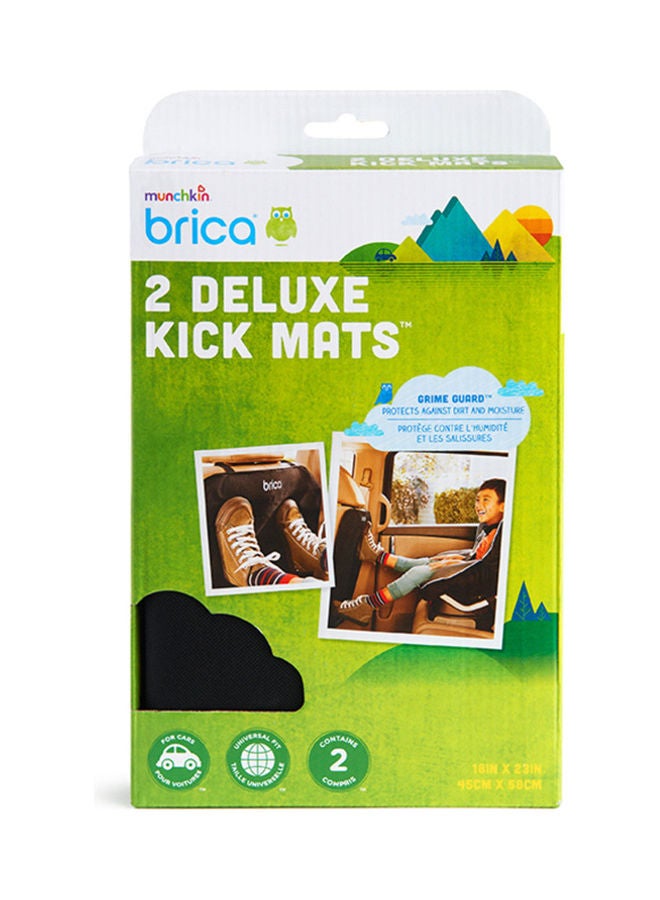 Munchkin Extra Large Deluxe Car Seat Kick Mats Protects Against Scuffs Moisture And Dirt Black Pack of 2  - Image 2