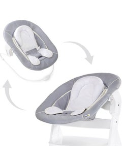 hauck Alpha+ 2 In 1 Bouncer And Baby Rocker, Stretch Grey From Birth, Newborn Set, Compatible With Alpha Highchair  - Image 2