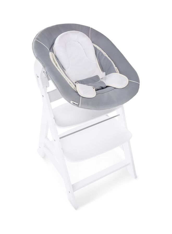 hauck - Alpha+ 2 In 1 Bouncer And Baby Rocker, Stretch Grey From Birth, Newborn Set, Compatible With Alpha Highchair - Image 1
