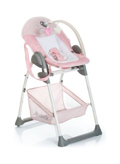 hauck Grow - Along Highchair Sit N Relax , New - Born Attachment From Birth To 9 Kg , Toddler Seat Up To 15 Kg , Height - Adjustable , Foldable , Wheels , Play Arch , Tray , Basket , Pink  - Image 2