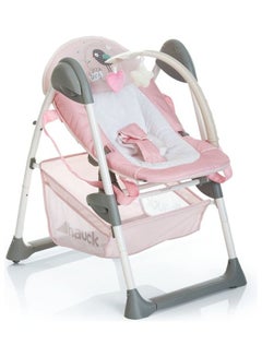 hauck Grow - Along Highchair Sit N Relax , New - Born Attachment From Birth To 9 Kg , Toddler Seat Up To 15 Kg , Height - Adjustable , Foldable , Wheels , Play Arch , Tray , Basket , Pink  - Image 3