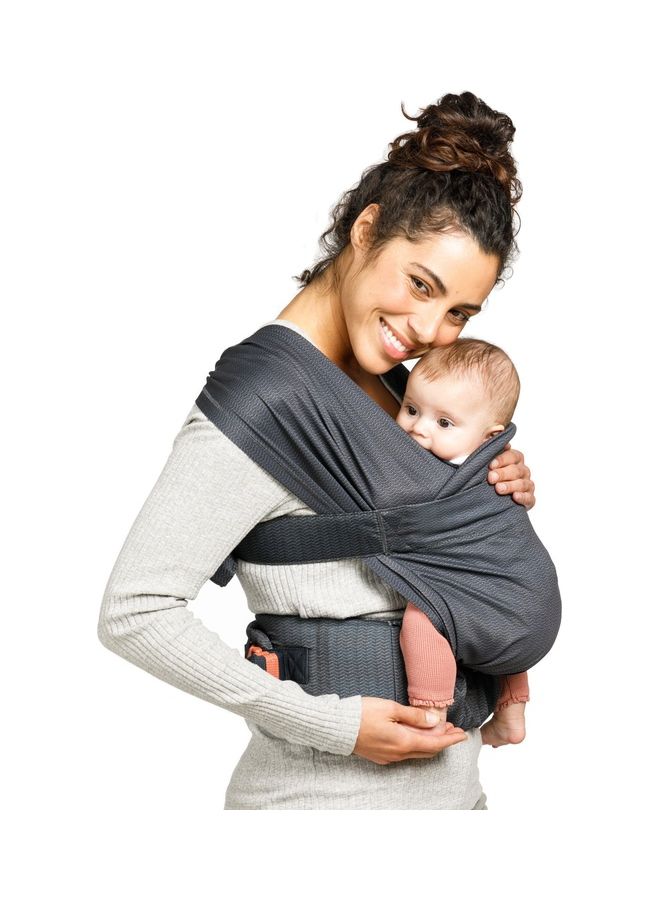 infantino - Hug And Cuddle Adjustable Hybrid Wrap Baby Carrier with Quilted Privacy Cover And Built-in Storage Pouch From 0 Months and Above - Black - Image 1