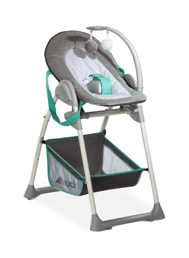 hauck Grow - Along Highchair Sit N Relax, New - Born Attachment From Birth To 9 Kg, Toddler Seat Up To 15 Kg, Height - Adjustable, Foldable, Wheels, Play Arch, Tray, Basket, Grey  - Image 2