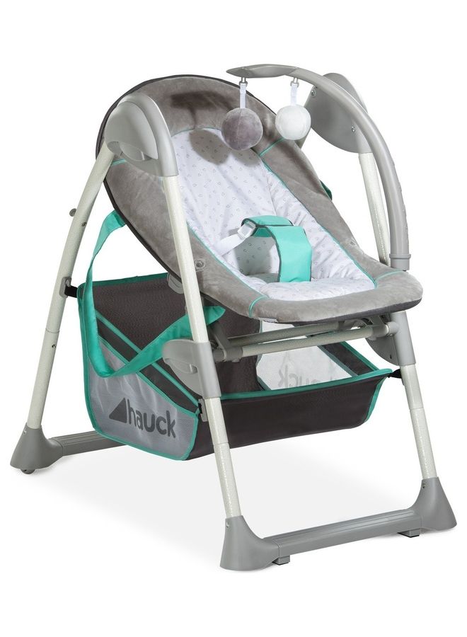 hauck Grow - Along Highchair Sit N Relax, New - Born Attachment From Birth To 9 Kg, Toddler Seat Up To 15 Kg, Height - Adjustable, Foldable, Wheels, Play Arch, Tray, Basket, Grey  - Image 3