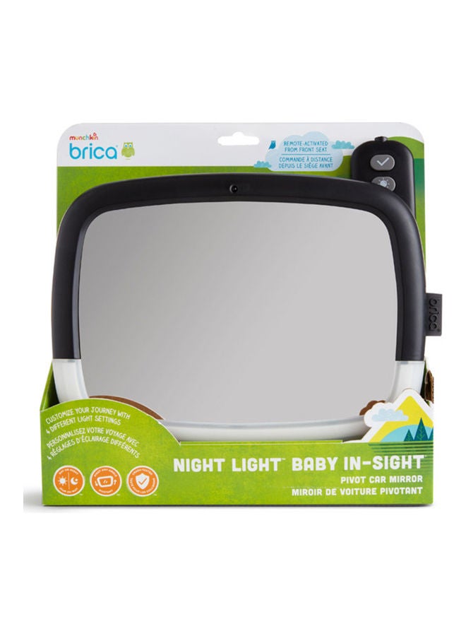 Munchkin Night Light Baby In Sight Pivot Car Mirror Crash D and Shatter Resistant Black  - Image 2