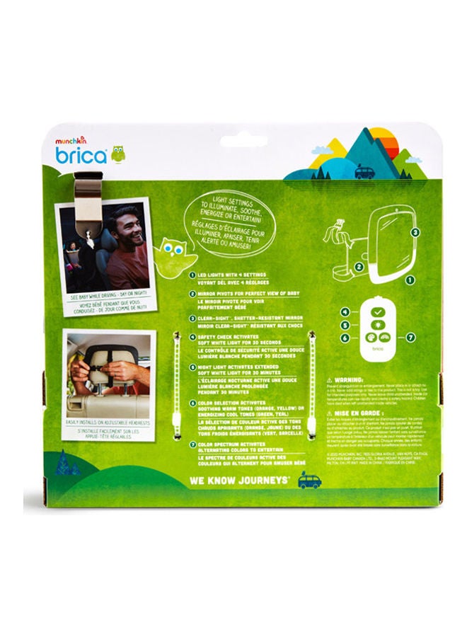 Munchkin Night Light Baby In Sight Pivot Car Mirror Crash D and Shatter Resistant Black  - Image 3