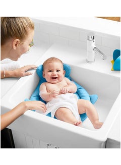 Skip Hop Baby Bath Tub, Newborn Softspot Sink Bather, Moby - Blue  - Image 4