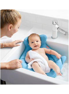Skip Hop Baby Bath Tub, Newborn Softspot Sink Bather, Moby - Blue  - Image 3