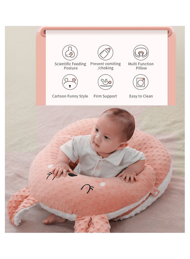 Sunveno Baby Anti-Reflux Feeding Pillow With C Shapped Seating Pillow - Pink  - Image 3