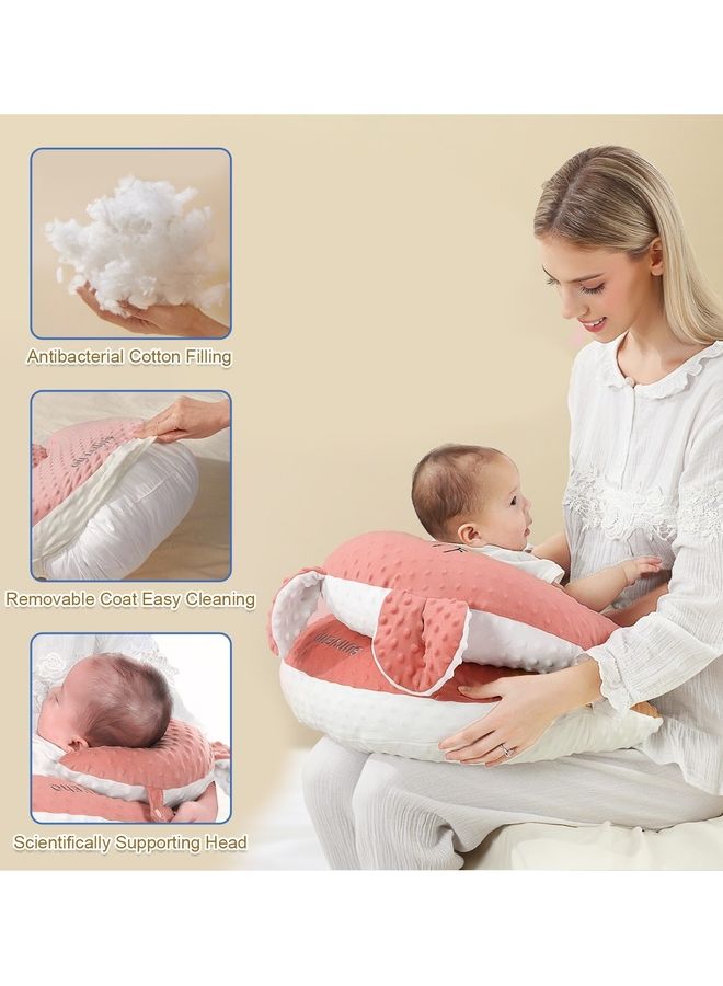 Sunveno Baby Anti-Reflux Feeding Pillow With C Shapped Seating Pillow - Pink  - Image 4