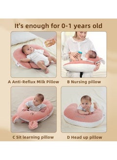 Baby Anti-Reflux Feeding Pillow With C Shapped Seating Pillow - Pink - v1683891152/N53405620A_5