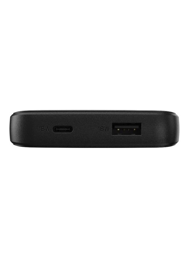 أوتربوكس 10000 mAh Power Bank 10K mAh Portable Power, USB-C and USB-A ports, 18 Watts USB-PD + Wireless 10W - Black - Image 3