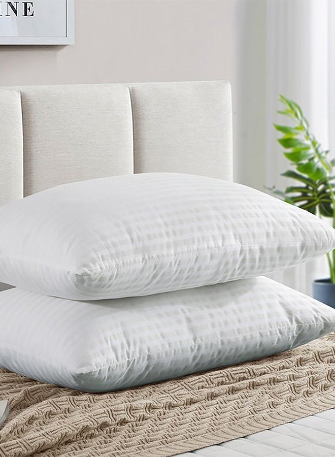 REGAL IN HOUSE 2- Piece Of Comfortable Strip Hotel Pillow Microfiber White 90x50cm  - Image 1