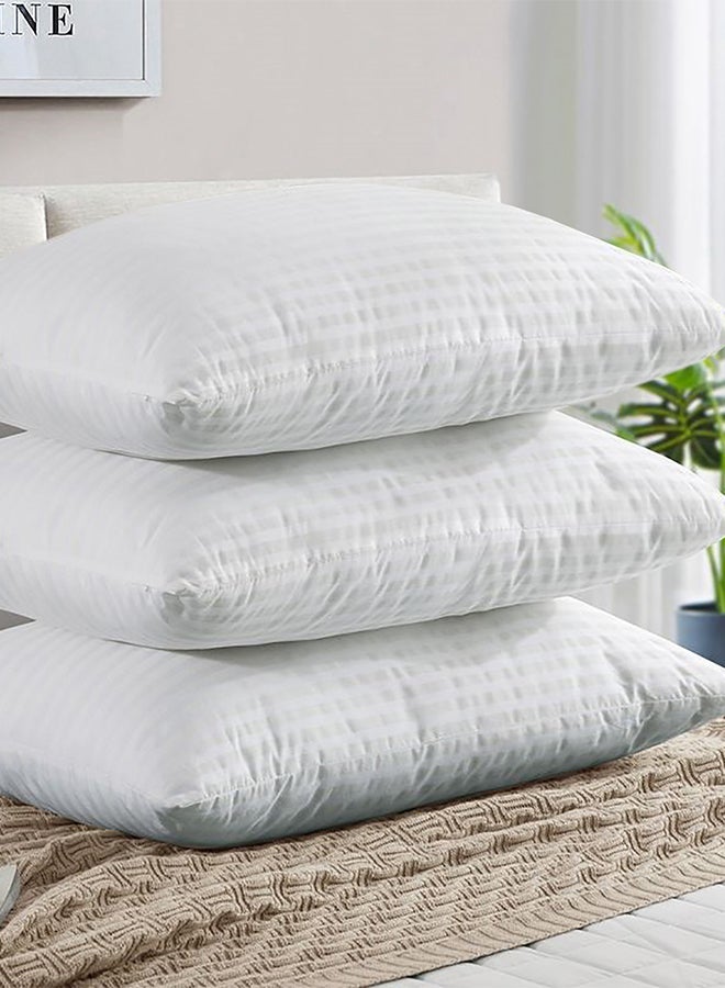 REGAL IN HOUSE 3- Piece Of Comfortable Strip Hotel Pillow Microfiber White 75x50cm  - Image 1