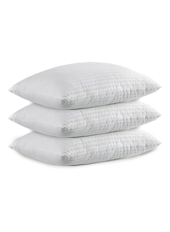 REGAL IN HOUSE 3- Piece Of Comfortable Strip Hotel Pillow Microfiber White 75x50cm  - Image 2