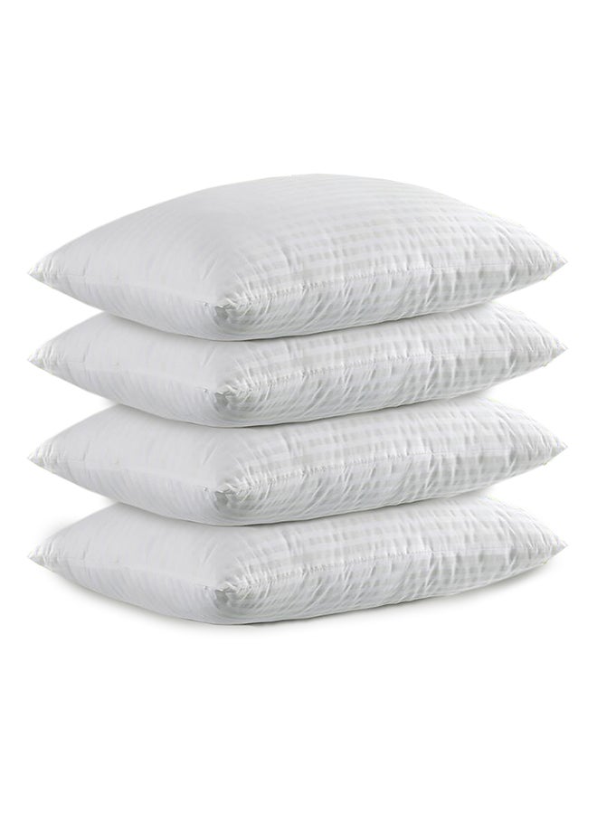 REGAL IN HOUSE 4- Piece Of Comfortable Strip Hotel Pillow Microfiber White 90x50cm - Image 2