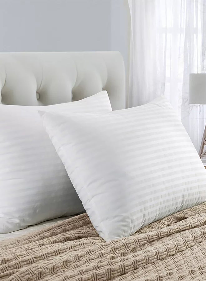 REGAL IN HOUSE 2- Piece Of Comfortable Strip Hotel Pillow Microfiber White 90x50cm  - Image 4