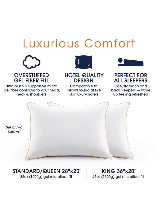 REGAL IN HOUSE Set of 3-Piece of Comfortable soft hotel pillow of Feather Alternative filling with Microfiber White / Gold 90x50cm  - Image 3