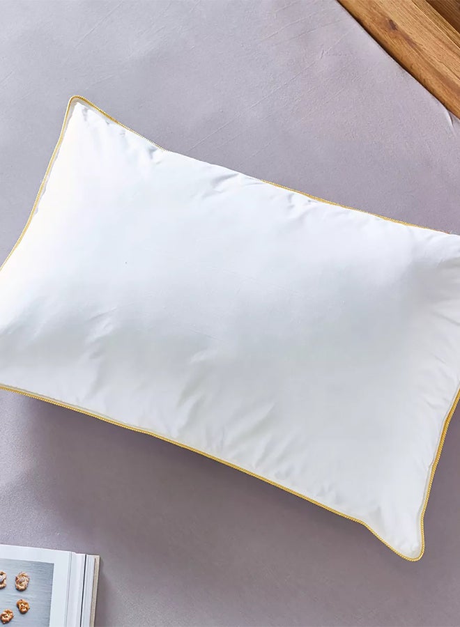 REGAL IN HOUSE Set of 2-Piece of Comfortable soft hotel pillow of Feather Alternative filling with Microfiber White / Gold 90x50cm  - Image 2