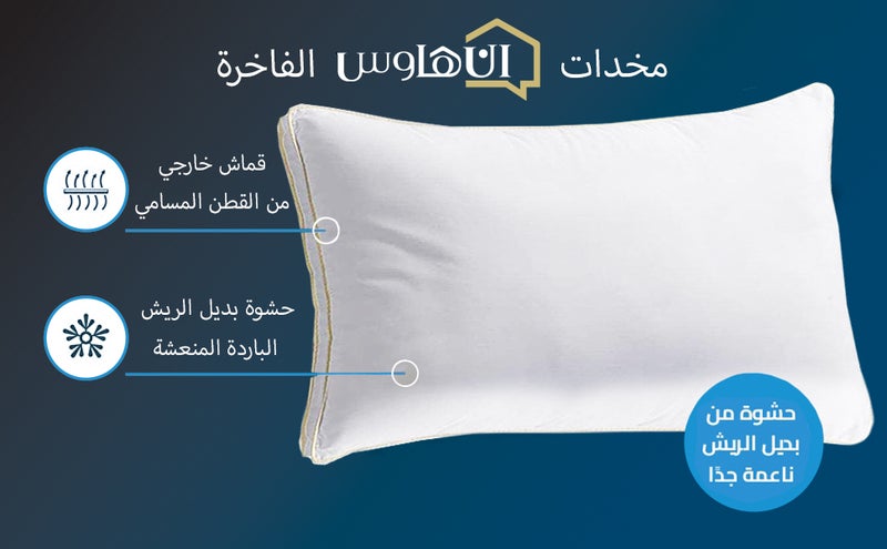 ريغال إن هاوس - وسادة فندق بليند مع حشو بديل للريش مايكروفايبر أبيض 75x50 سم - Image 1