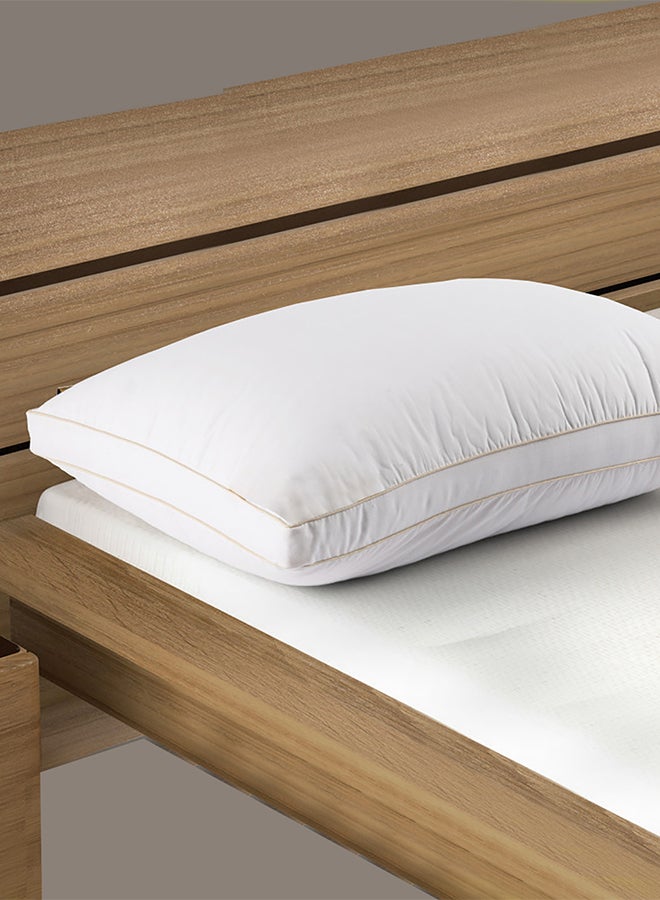 REGAL IN HOUSE Set of 2-piece of Hotel Pillow with Anti-allergic feather alternative filler Cotton White 90x50centimeter  - Image 2