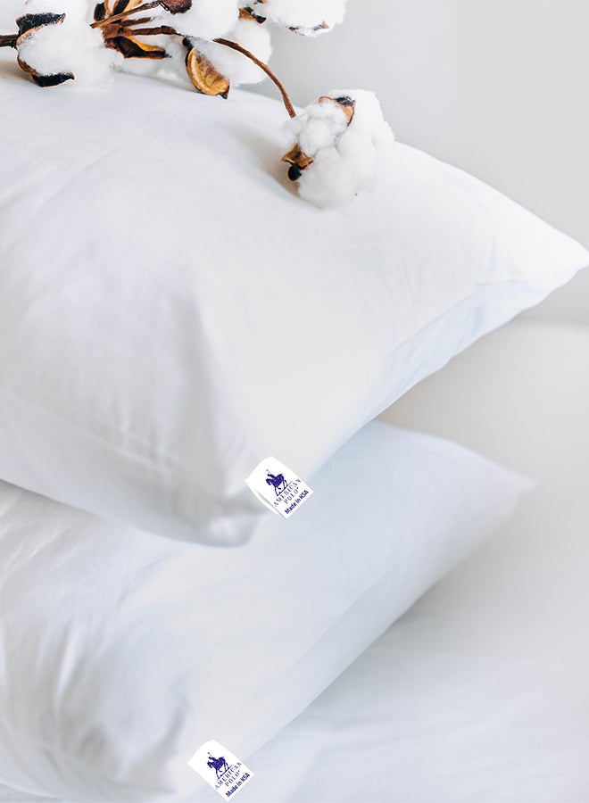 AMERICAN POLO Comfortable Strip Hotel Pillow Cotton White 75x50centimeter - Image 4
