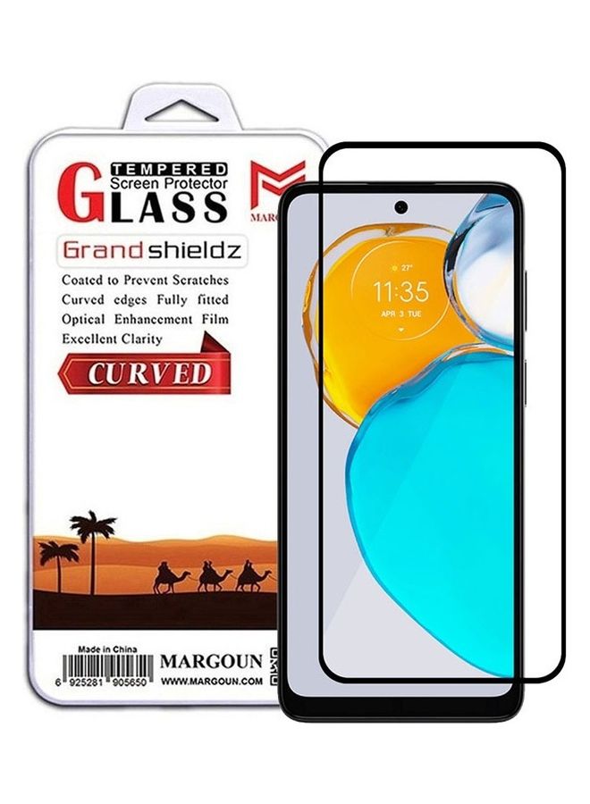مارجون Moto E22s Screen Protector Tempered Glass Full Glue Black side - Image 1