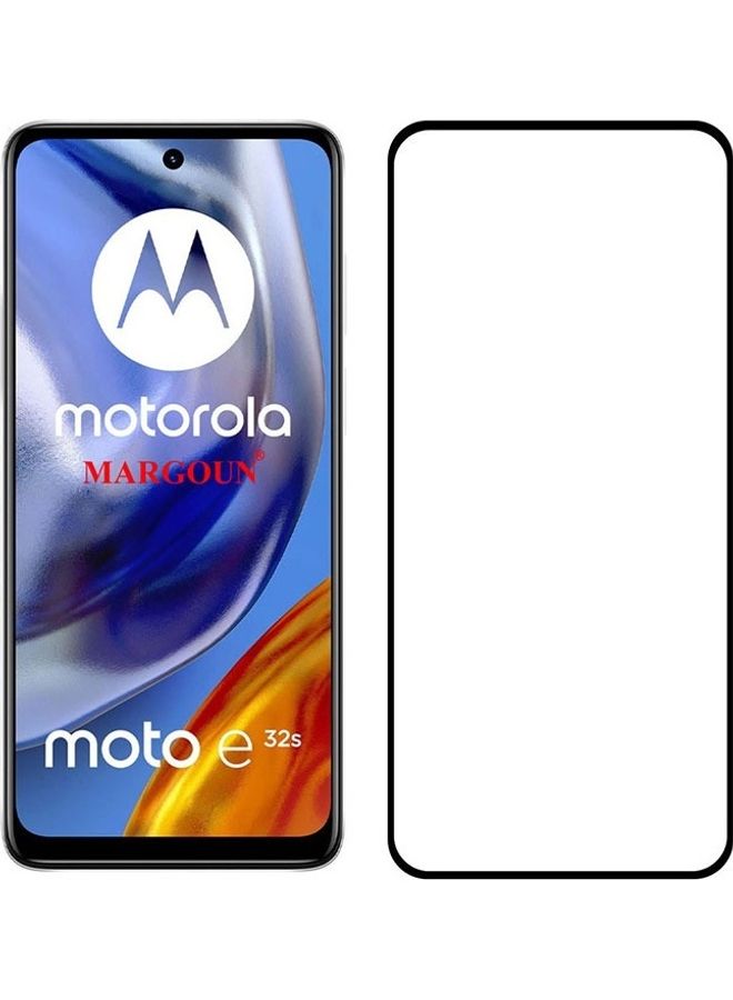 MARGOUN Moto E32s Screen Protector Tempered Glass Full Glue Back Black Side - Image 2