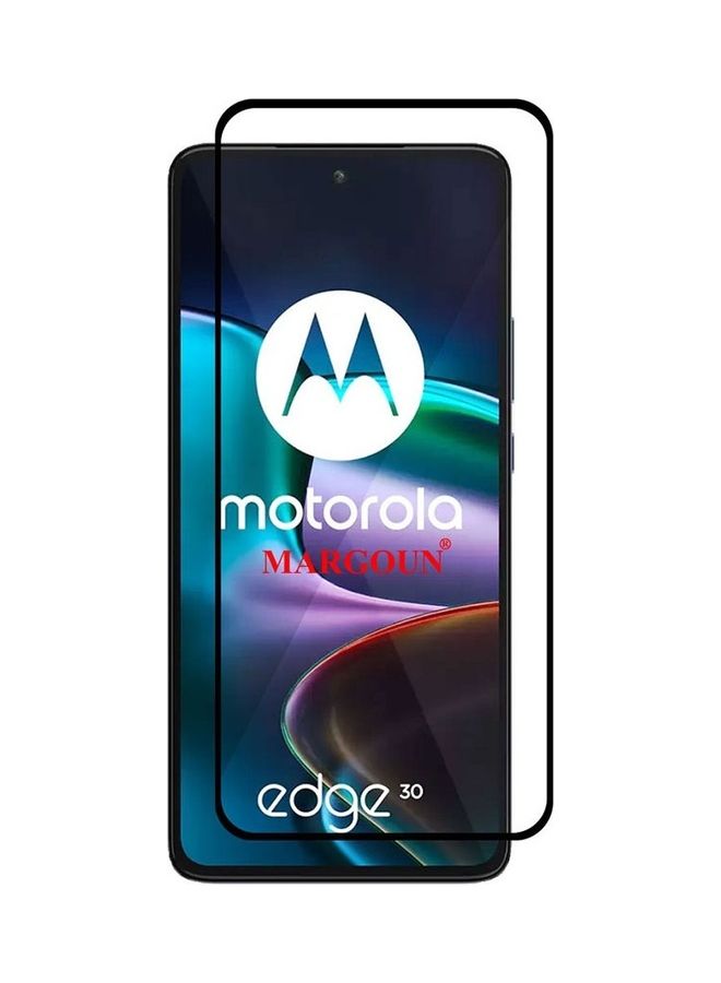 MARGOUN Moto Edge30 Screen Protector Tempered Glass Full Glue Back Black Side - Image 3