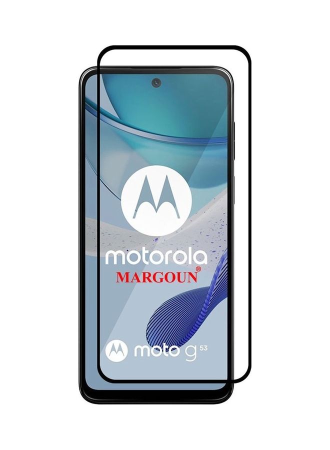 MARGOUN Moto G53 Screen Protector Tempered Glass Full Glue Back Black Side - Image 3