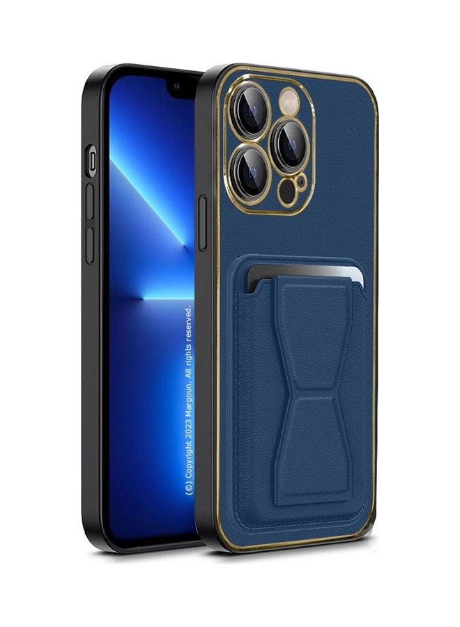 مارجون iPhone 13 Pro Case Cover Kickstand And Wallet Case Blue - Image 1