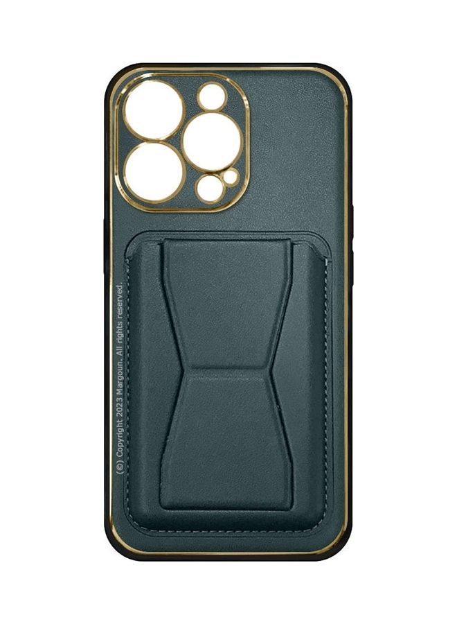 MARGOUN iPhone 14 Pro Case Cover Kickstand And Wallet Case Green - Image 3