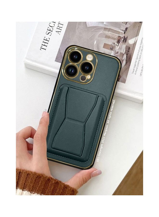 MARGOUN iPhone 14 Pro Case Cover Kickstand And Wallet Case Green - Image 5