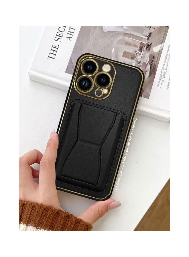 MARGOUN iPhone 14 Pro Case Cover Kickstand And Wallet Case Black - Image 5