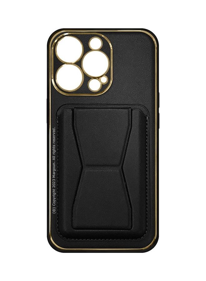 MARGOUN iPhone 14 Pro Case Cover Kickstand And Wallet Case Black - Image 3