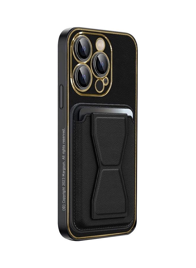 MARGOUN iPhone 14 Pro Case Cover Kickstand And Wallet Case Black - Image 4