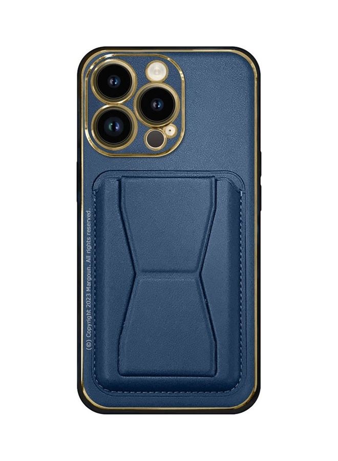 MARGOUN iPhone 14 Pro Case Cover Kickstand And Wallet Case Blue - Image 2