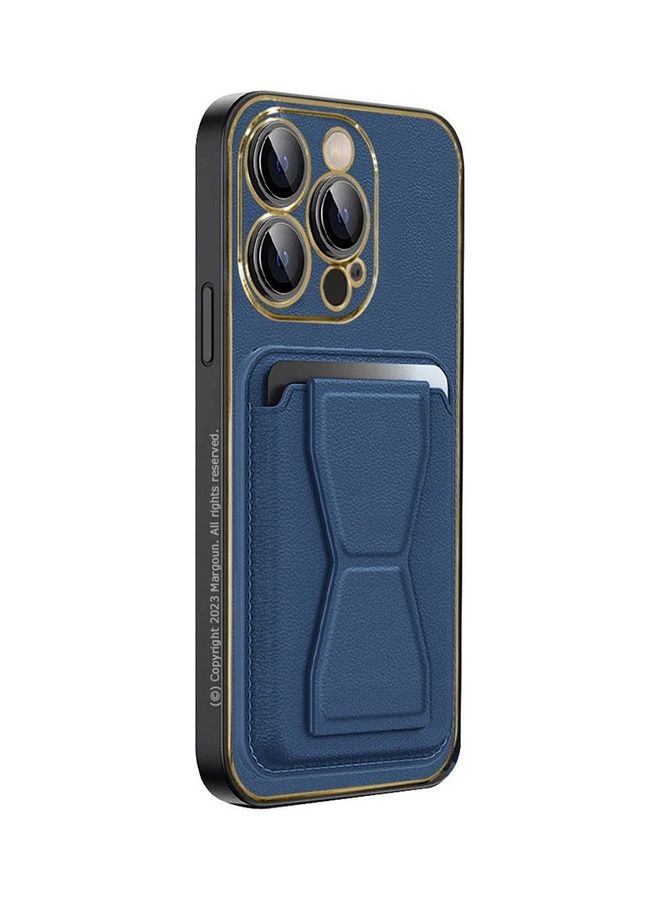 MARGOUN iPhone 14 Pro Case Cover Kickstand And Wallet Case Blue - Image 4