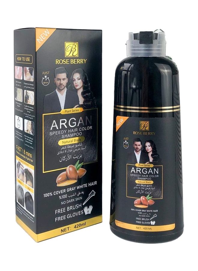 Argan Speedy Hair Color Shampoo Black 420ml - v1684126942/N53405911A_1