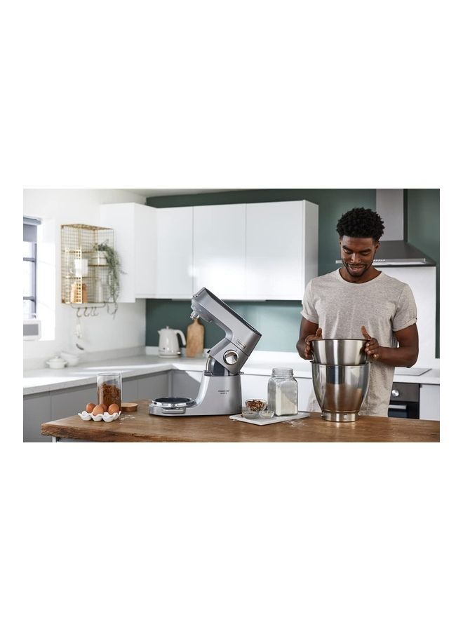 KENWOOD - Metal Body Kitchen Machine Titanium Chef Baker Xl With Built In Weighing Scale Duo Bowl 4 Tools Glass Blender Meat Grinder Food Processor Citrus Juicer Multi Mill 7 L 1200 W KVL85.704SI Silver - Image 1