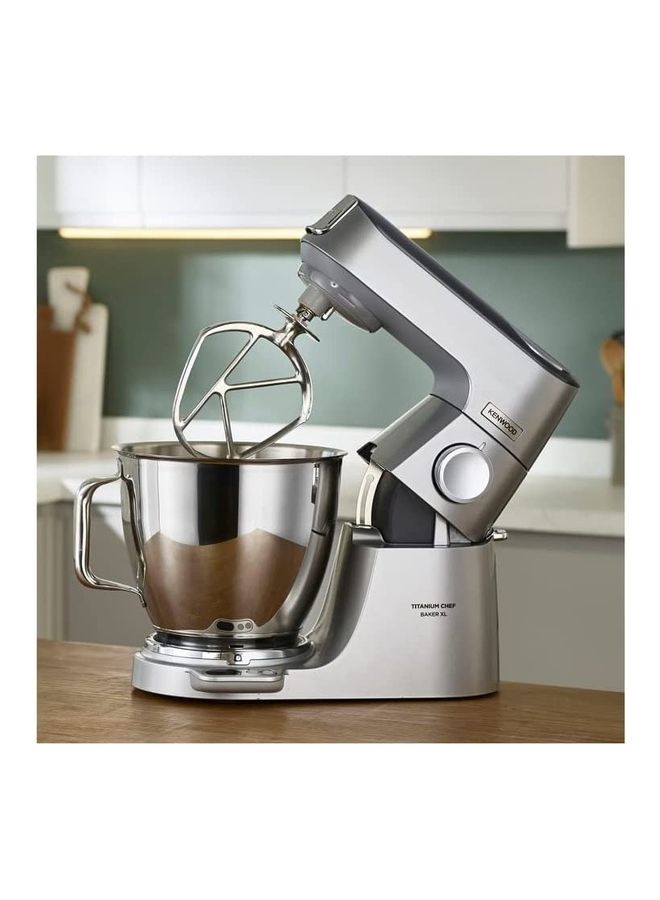 Stand Mixer Metal Body Kitchen Machine Titanium Chef Baker Xl With Built In Weighing Scale Duobowl 4 Tools Glass Blender Meat Grinder Multi Mill 7 L 1200 W KVL85.344SI Silver
