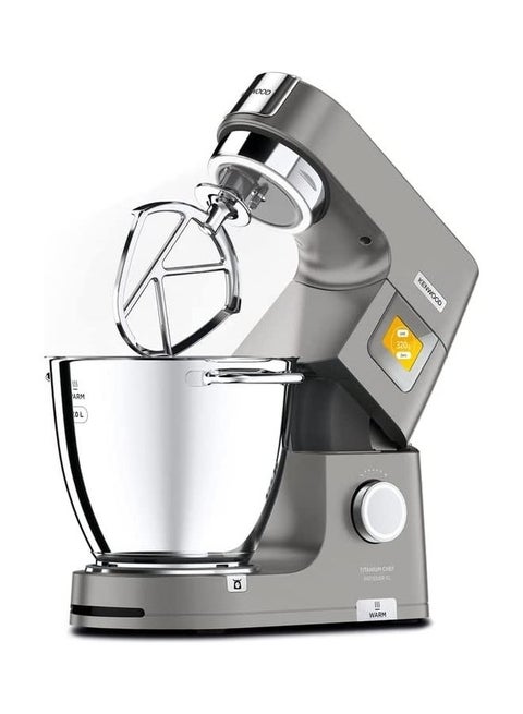 Stand Mixer Metal Body Kitchen Machine Titanium Chef Patissier Xl With Warming Function Built In Weighing Scale Duo Bowl 4 Tools Glass Blender Meat Grinder Multi Mill 7 L 1400 W KWL90.344SI Silver