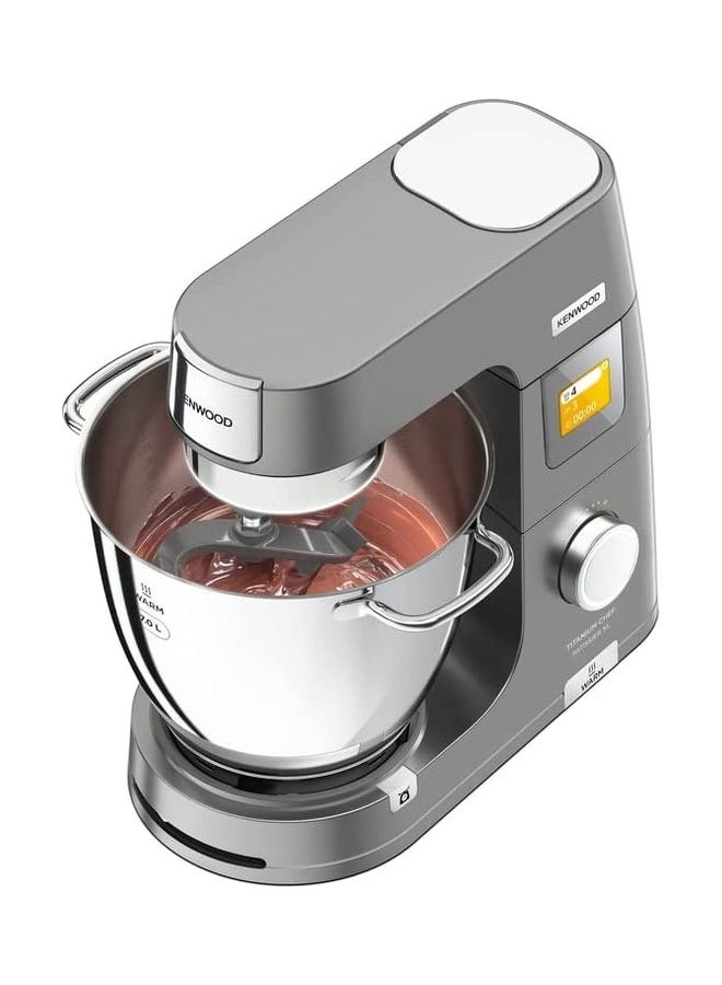 KENWOOD Stand Mixer Metal Body Kitchen Machine Titanium Chef Patissier Xl With Warming Function Built In Weighing Scale Duo Bowl 4 Tools Glass Blender Meat Grinder Multi Mill 7 L 1400 W KWL90.344SI Silver  - Image 2
