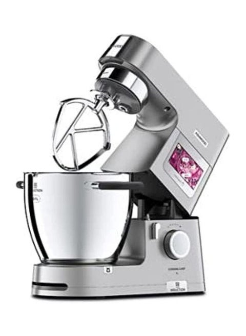 Stand Mixer Metal Body Kitchen Machine Cooking Chef Xl With Induction Cooking Function Built In Weighing Scale Stainless Steel Bowl And Food Steamer 5 Tools Glass Blender Food Processor 6.7 L 1500 W KCL95.424SI Silver